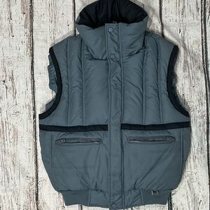 Vintage 1980s Profile Ski Skiing Gray Vest Puffer Goose Down Jacket